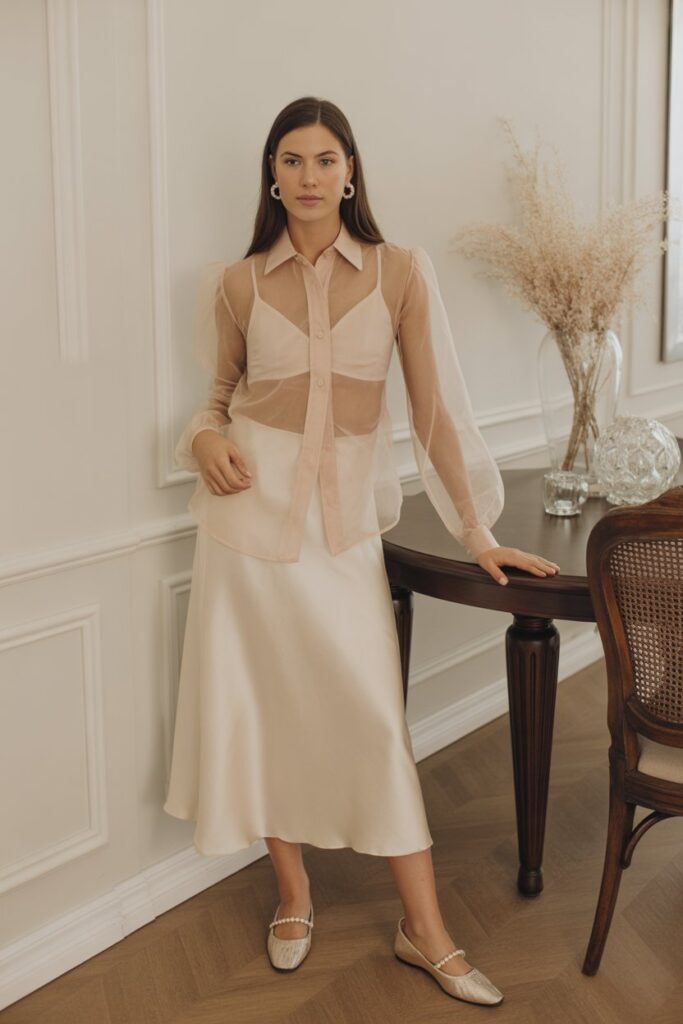 Organza Blouse + Slip Skirt
