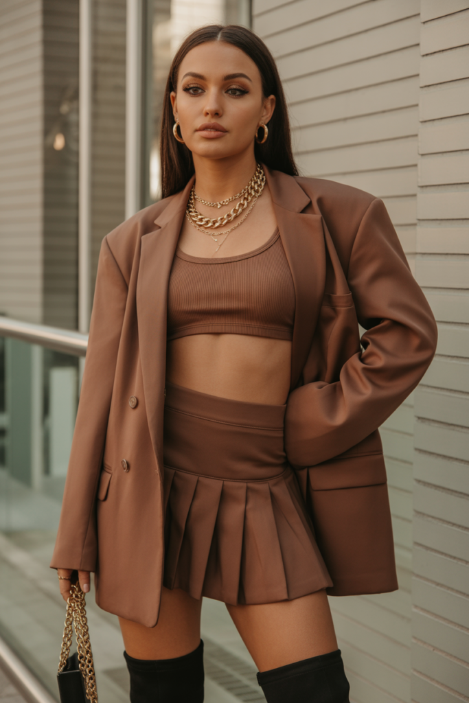Oversized Blazer + Mini Skirt Set