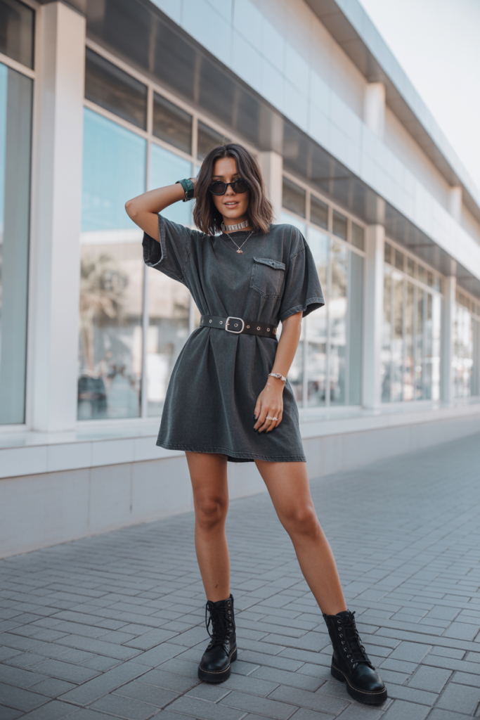 Oversized Tee Dress + Belt