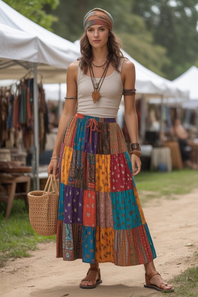 Patchwork Skirt + Tank Top