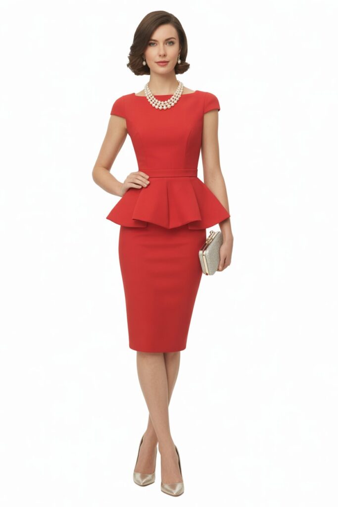Peplum Dress With Court Heels