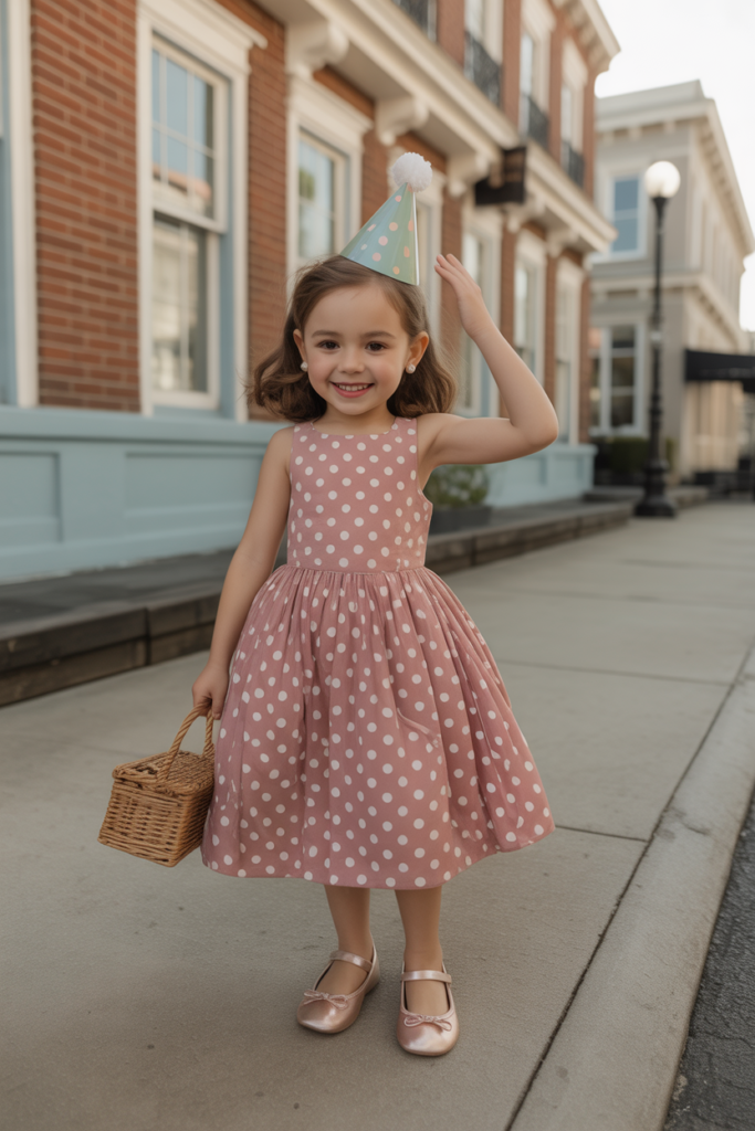Polka Dot Dress + Ballet Flats
