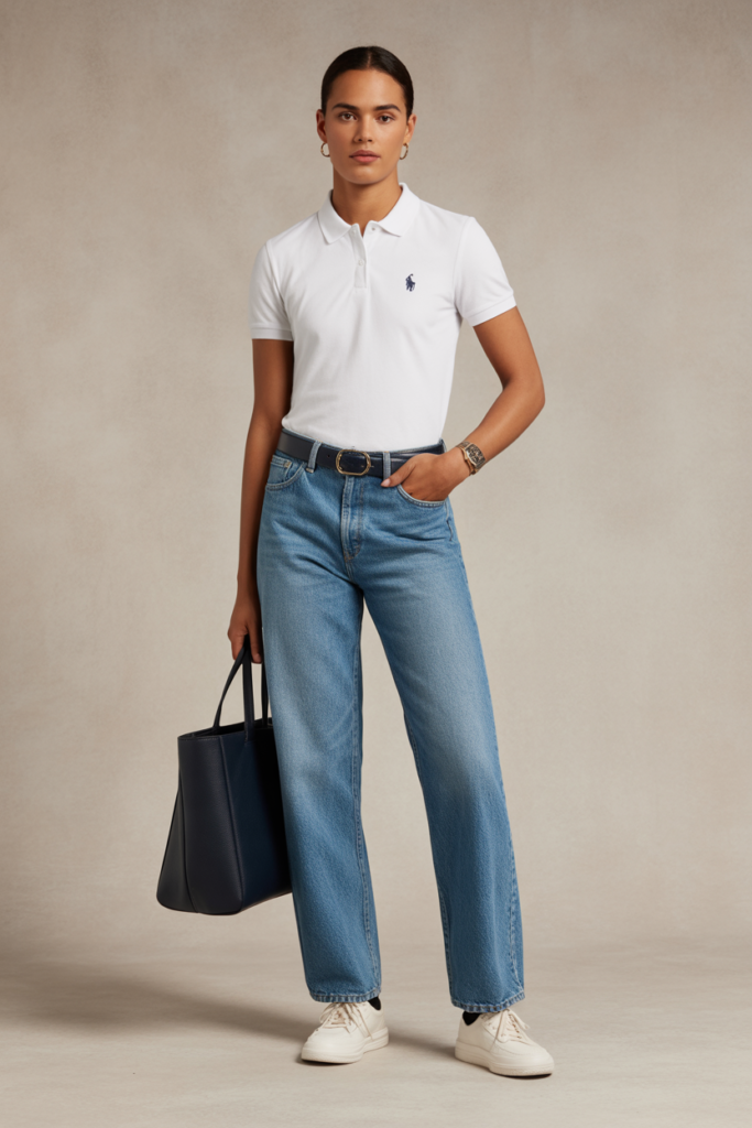 Polo Shirt + Straight Jeans