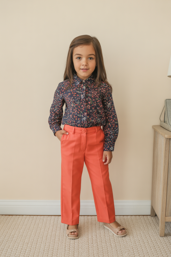 Printed Blouse + Solid Pants