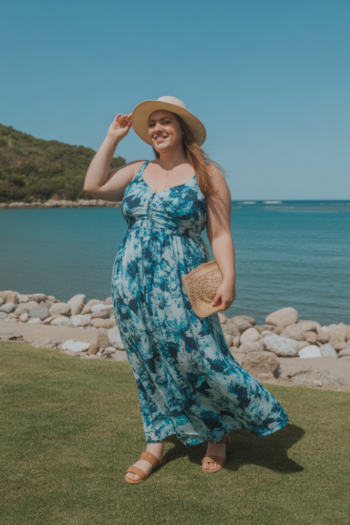 Printed Maxi Dress For Outdoor Weddings