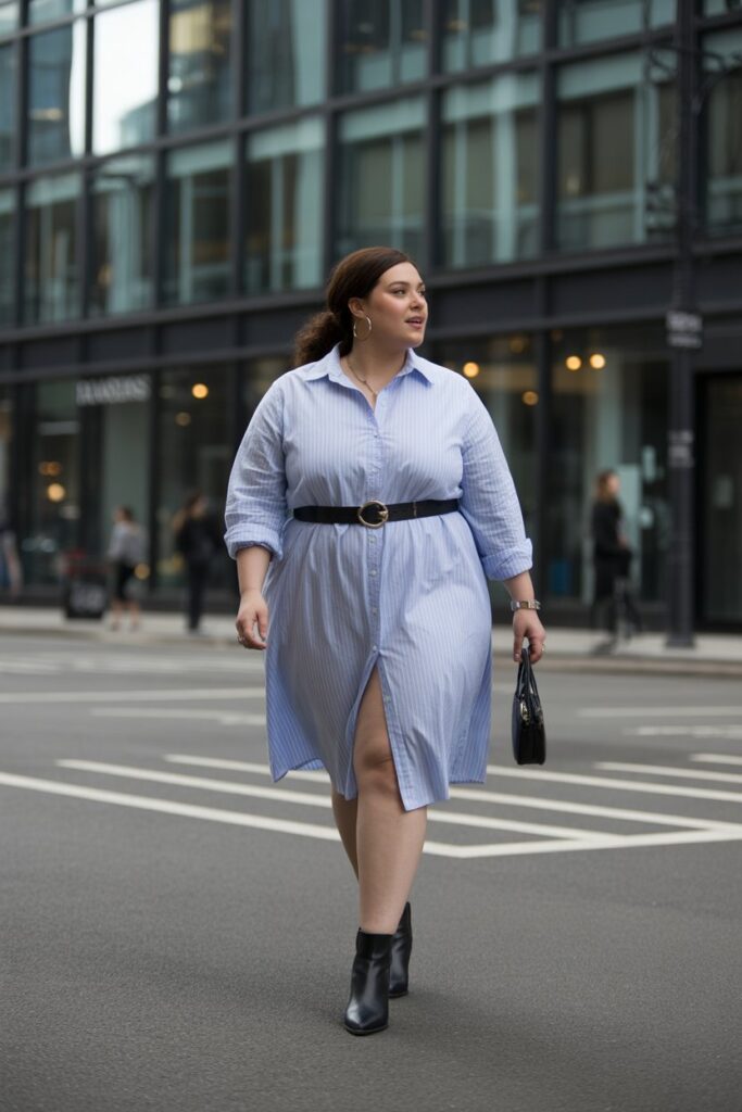 Shirt Dress + Belt For Easy Sophistication