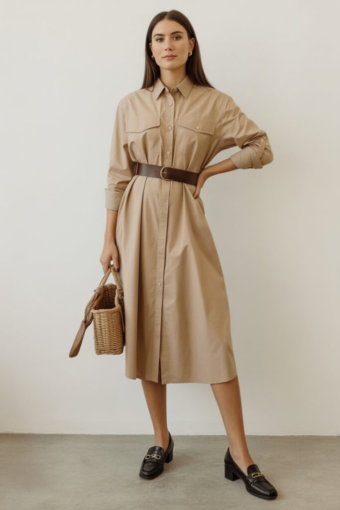 Shirt Dress + Waist Belt.n
