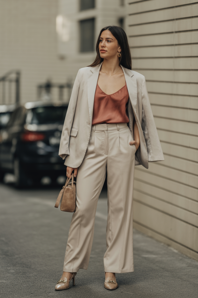 Silk Camisole + Blazer