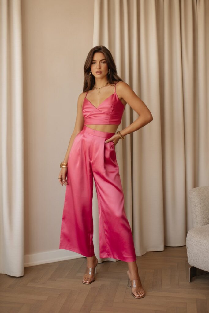 Silk Co-Ord Set + Heels