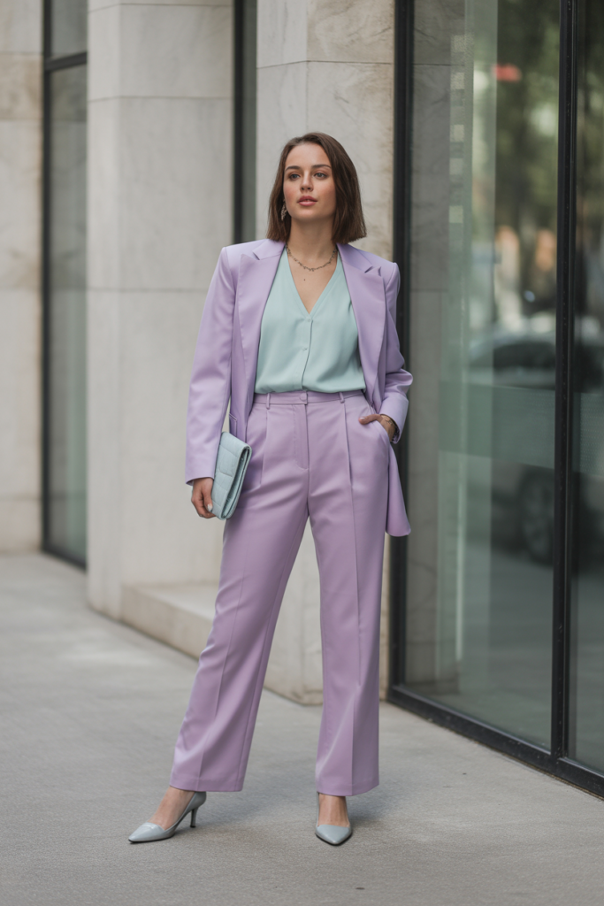 Suit Set In Pastel Shades For Soft Power Dressing