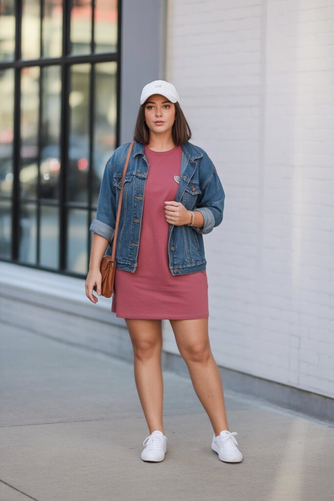 T-Shirt Dress With Sneakers