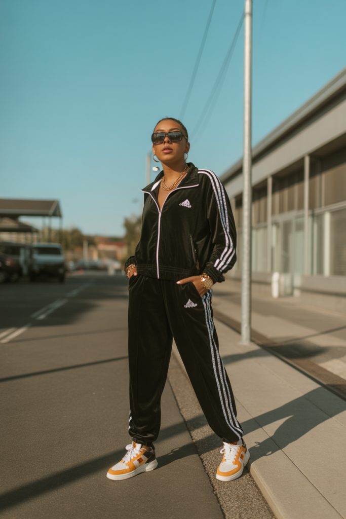 Tracksuit + Statement Sneakers