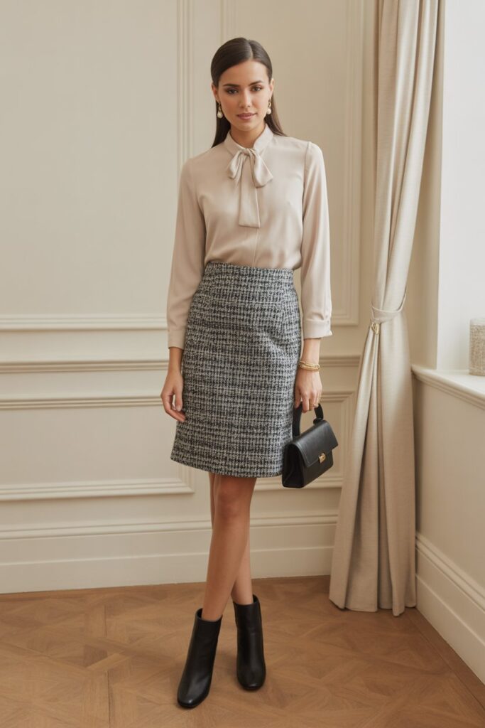 Tweed Skirt + Blouse