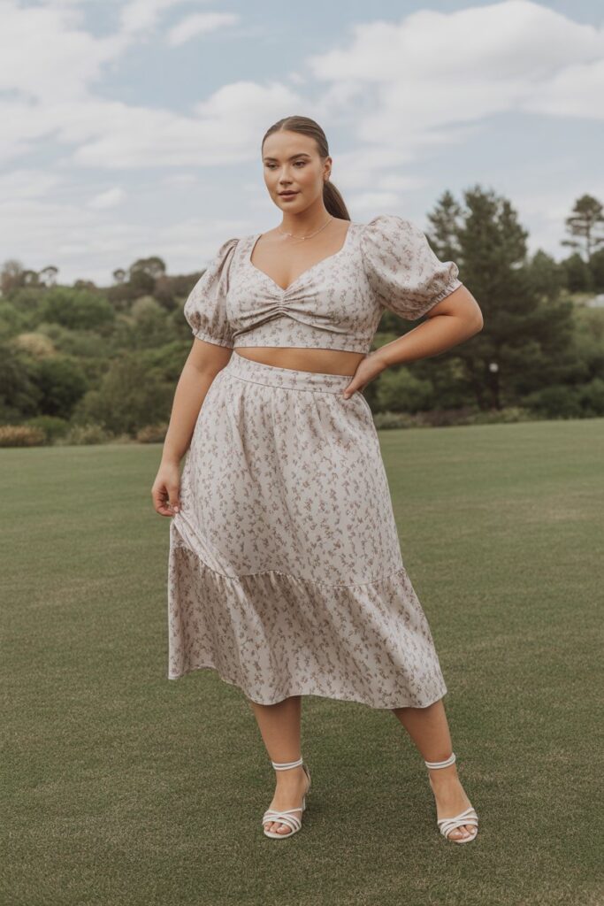 Two-Piece Co-Ord Set With A Midi Skirt