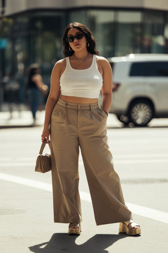 Wide-Leg Pants + Cropped Tank