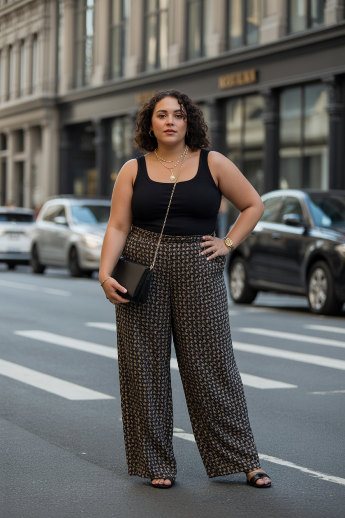 Wide-Leg Pants + Fitted Top For Balanced Style