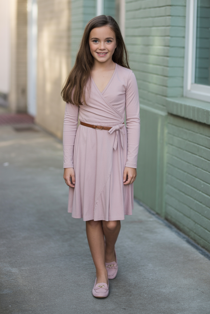 Wrap Dress + Ballet Flats
