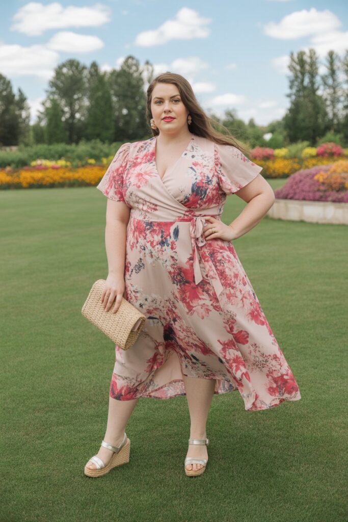 Wrap Dress In Vibrant Florals