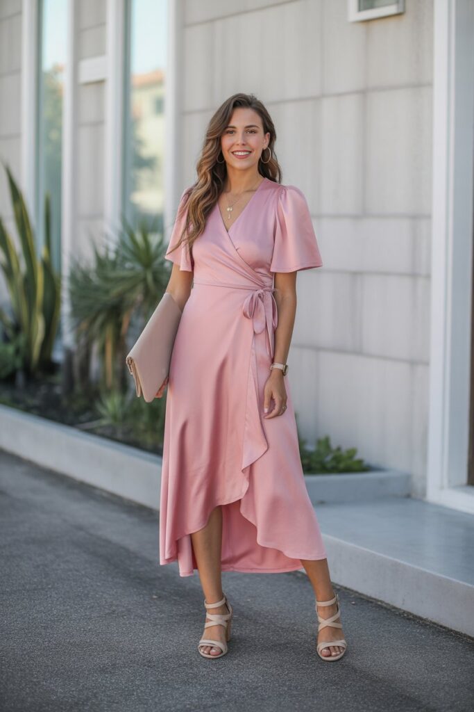 Wrap Dress + Strappy Sandals