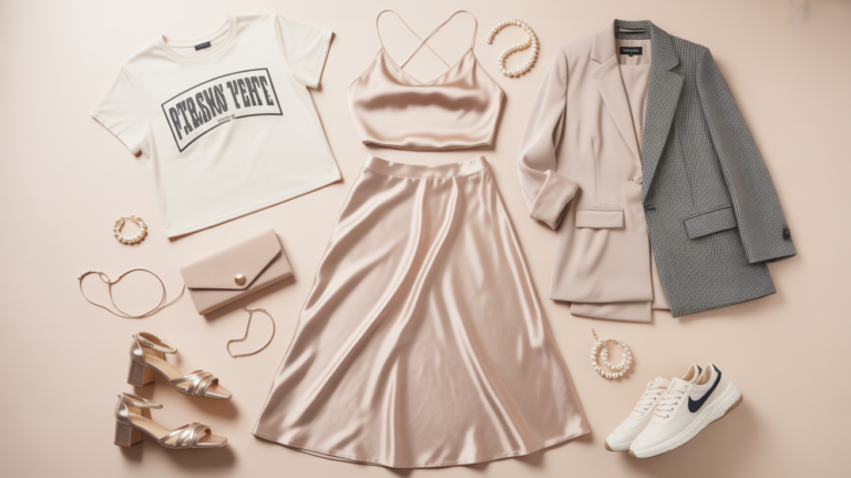 satin skirt outfit ideas